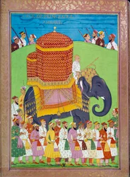 Princesse en palanquin sur un éléphant à la cour de Shah Alem