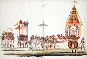 Procession avec des dieux