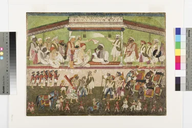 Raghuji Bhonsle II préside une revue militaire