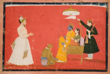 Rama et Sita sur le trône, c.1750