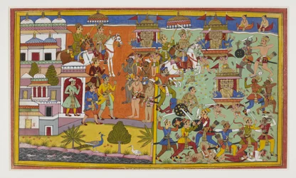 Ravana vainc le roi Anaranya, qui prophétise sa mort aux mains de Rama.