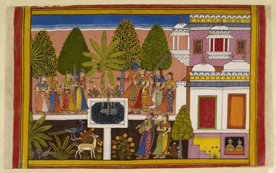 Rāma et Sītā se détendent dans le bosquet d