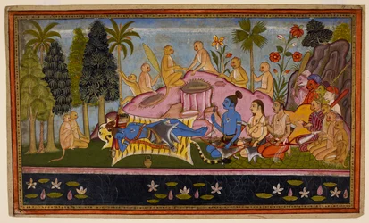 Rāma, dans sa peau de tigre, passe trois jours à supplier l