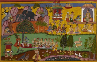 Rāma rend visite au Sage Agastya dans le désert de Dandaka, qui l