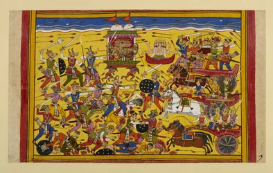 Rāvaṇa combat les Nivātakavacas pendant un an jusqu