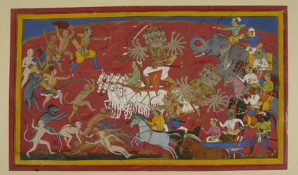 Rāvaṇa se bat avec acharnement mais tombe au cours d