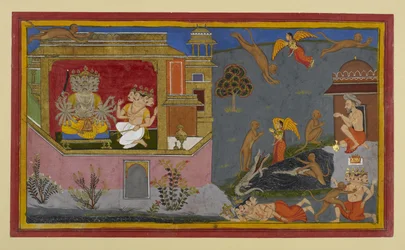 Rāvaṇa voit le voyage de Hanumān ; les obstacles de Brahmā ne l