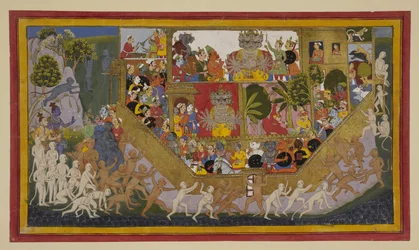Sītā plaide pour la mort ; Rāvaṇa prépare ses forces alors que les alliés de Rāma assiègent Laṅkā.