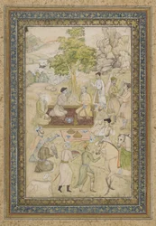 Sultan Murad et Sultan Daniyal en pique-nique, folio d