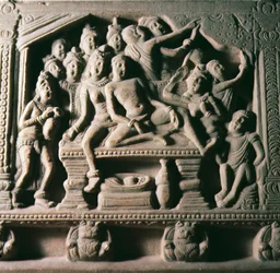 La chute de Mandhata, de Mathura, Uttar Pradesh, dynastie Kusana