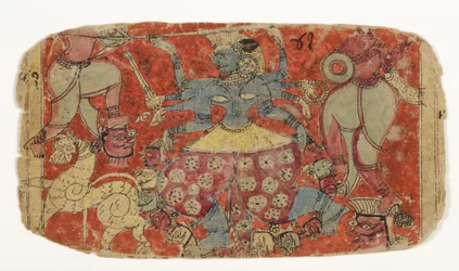 La déesse Kali combat des démons, de Durga attaquant les démons Shambha et Nishumbha