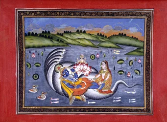Vishnu et Lakshmi, illustration de 