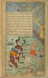 Vol.2 fol.226 Angada frappe le démon Narantaka