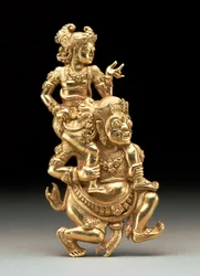 Sutasoma et Kalmasapada (repoussé or)