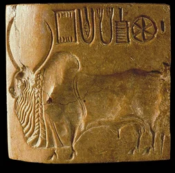 Sceau au taureau zébu avec écriture de l