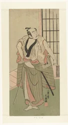 Acteur Ichikawa Yaozo II avec épée dégainée