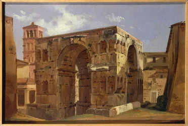 Italie, Rome, Arc de Janus au pied de la Via Velabro