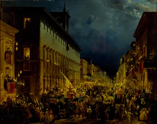 La soirée des Moccoli à Rome, 1834