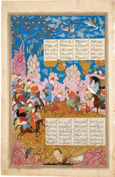 Le meurtre de Siyawush, enluminure du manuscrit de l