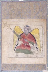 Un ange portant un turban, tenant un bâton