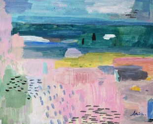Abstrait côtier aux couleurs vives
