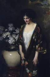 Kimono brun (Portrait de Kathryn Beta la Forque)