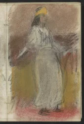 Femme debout en vêtements orientaux