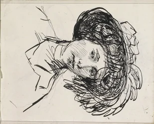 Tête de femme avec chapeau