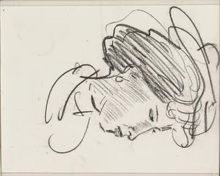 Tête de femme avec chapeau, de profil