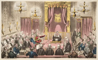 La Chambre des Lords en grand débat, de The English Spy, pub. 1824