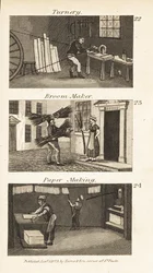 Métiers en Angleterre Régence : Tournage, fabricant de balais et fabrication de papier