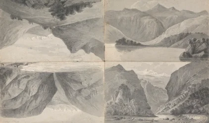 Lac à Davos, Entrée du Pass de Segnes, Wiesen