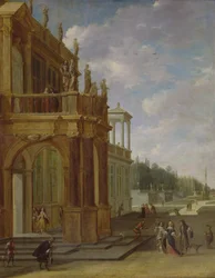 Personnes sur la terrasse d