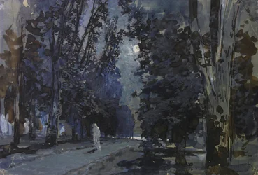 Les ombres. Nuit au clair de lune, années 1880.