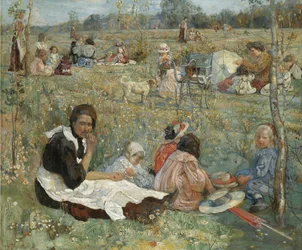 Nounou avec des enfants, 1912