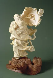 Sage avec chapeau soufflant, vers 1900