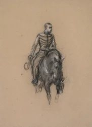 Militaire à cheval, vers 1860