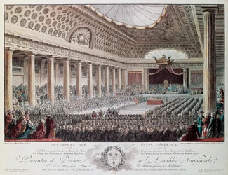 Ouverture des États généraux à Versailles en 1789, gravure par Helmann, Révolution française, France