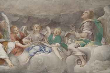 Anges, anges musiciens et putti, (détail)