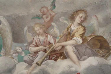 Anges, anges musiciens et putti, (détail)