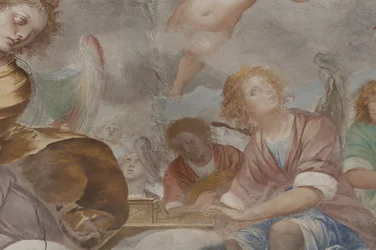 Anges, anges musiciens et putti, (détail)