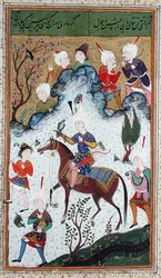 La chasse du roi, extrait du Divan par Huseyn Bayqara, vers 1540