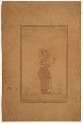 Portrait de Shah Jahan, milieu du 17e siècle (Aquarelle opaque et or sur papier bambou)
bambou)