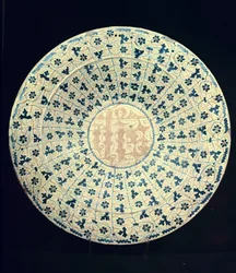 Plat jaune et bleu, mauresque