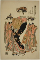 Kaoru du Shin-Kanaya, de la série "Modèles pour la mode : Nouveaux designs aussi frais que de jeunes feuilles (Hinagata wakana no hatsu moyo)"