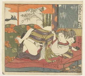 Couple amoureux au lit (Twaalf gezichten op het verfijnde Edo, Furyu Edo junikei)