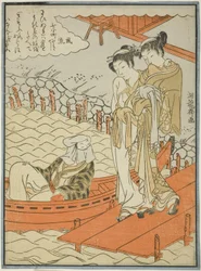 Ono no Komachi au temple de Seki, de la série Les sept Komachi à la mode (Furyu nana Komachi), c.1771