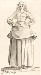 Jeune femme avec les mains sur les hanches, vue de face