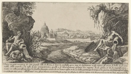 Vue de Rome avec deux dieux de la rivière, Vues de Paris et de Rome (titre de la série)