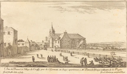 Vue du prieuré et du village de Croissy